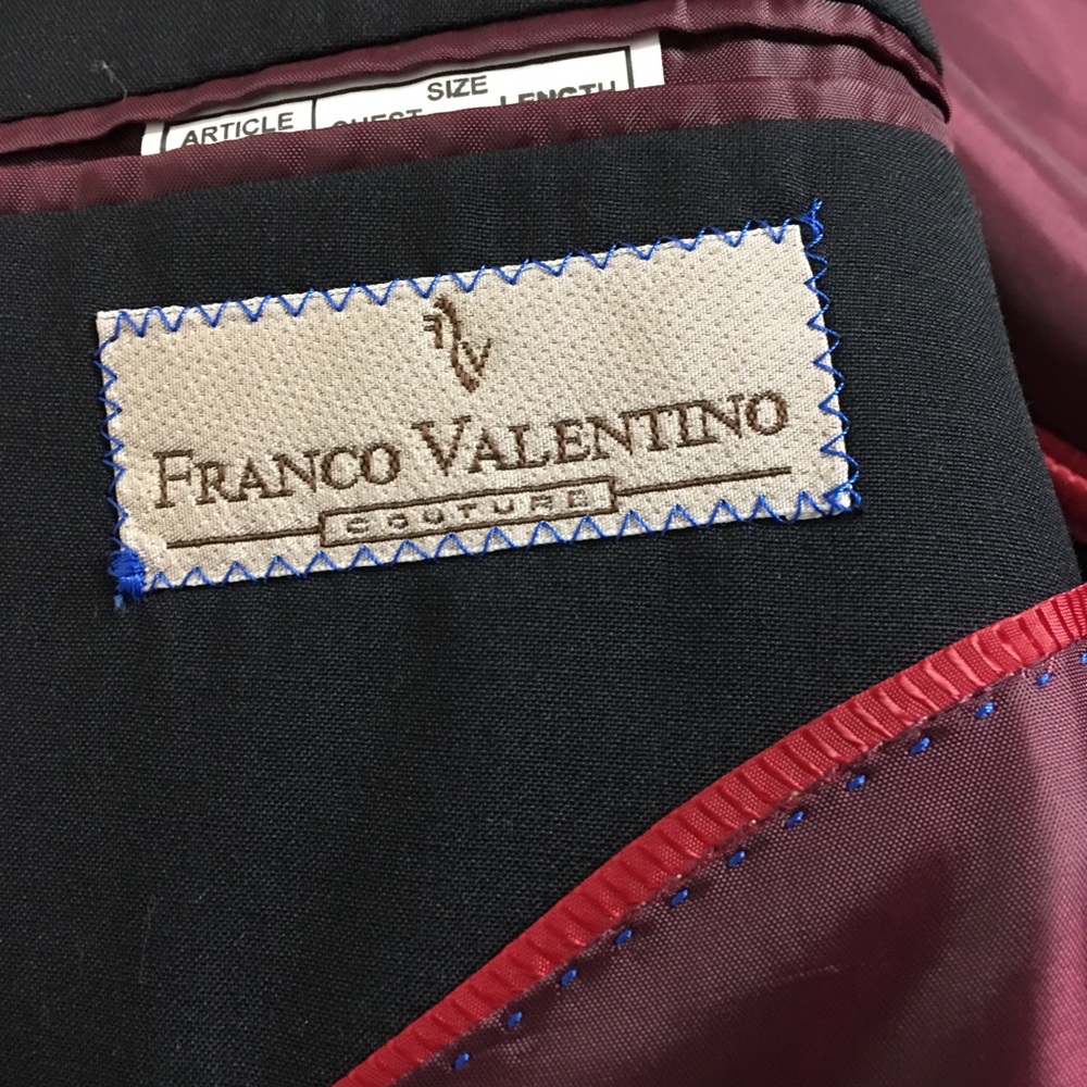 Franco Valentino 3 Button Black Blazer, 44R